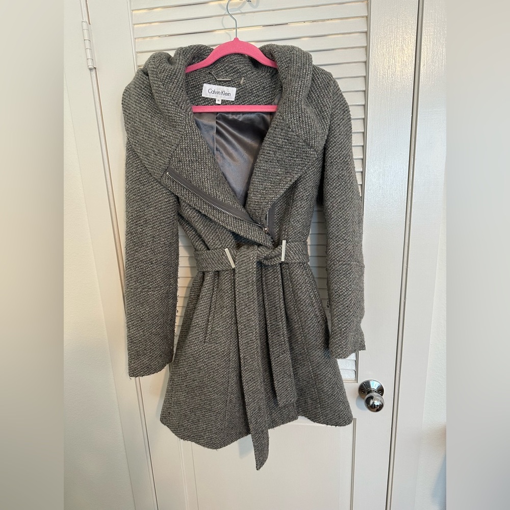 Calvin Klein grey overcoat